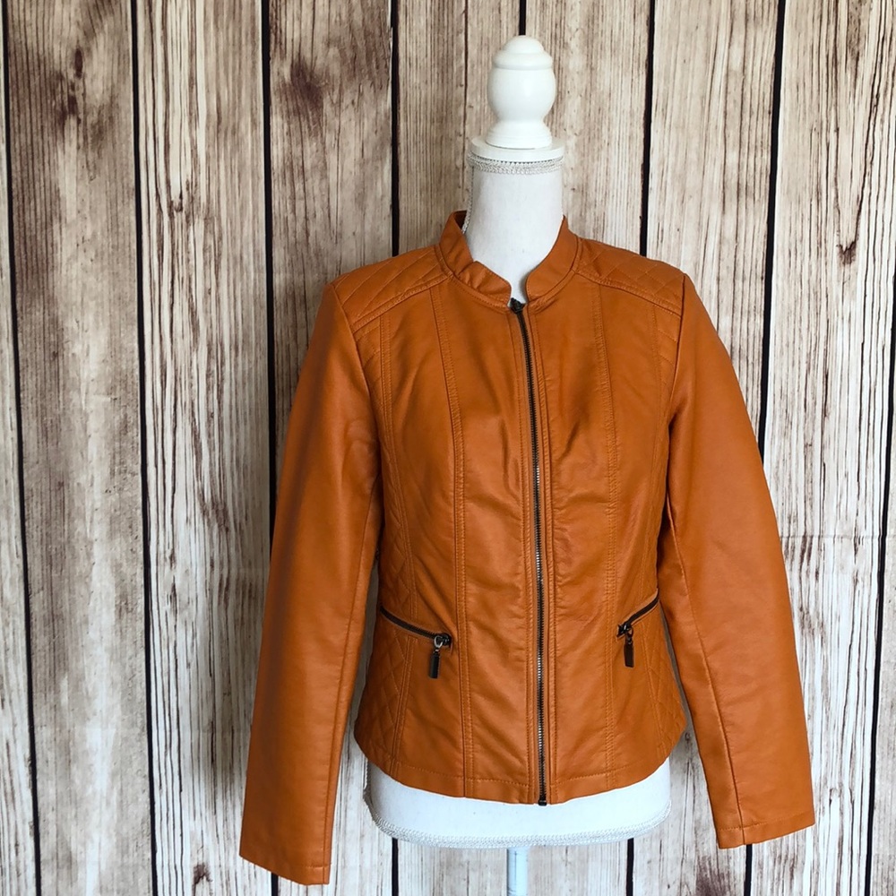 Alfani Autumn Orange “Not Leather” Jacket